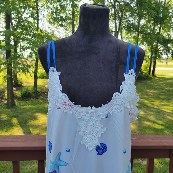 Rosegal Ladies Sleep Dress Cami Corals Double Strap Lace Trim Multicolor 0XL NWT - Picture 3 of 12